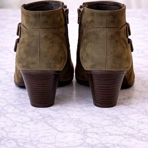 Rialto Olive Double-Buckle Ankle Boots - Picture 6 of 7